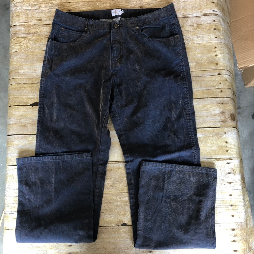 Dirty Wash Dark Blue Men Straight Leg Jeans